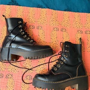 Dr. Marten Black Leona Women's Boots